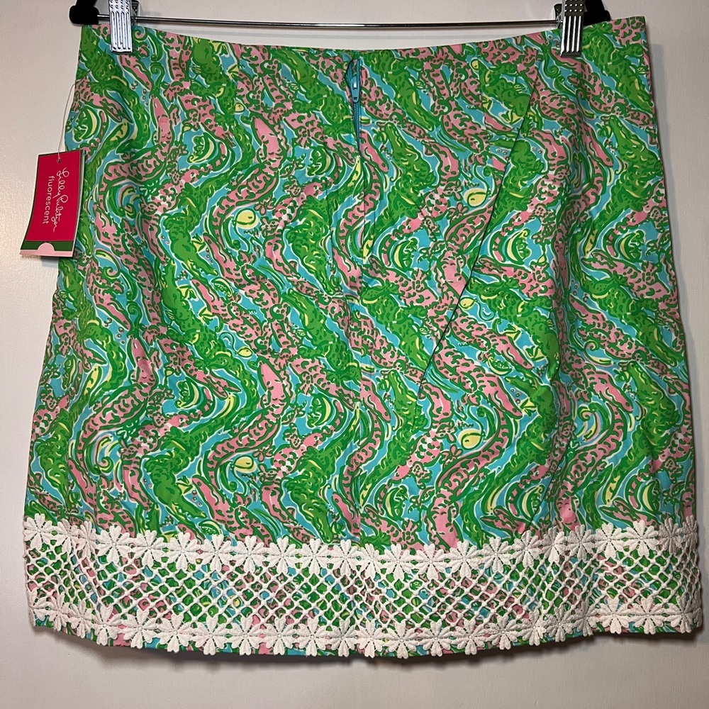 Lilly Pulitzer Vibrant Green and Pink Mini Skirt - Picture 4 of 6